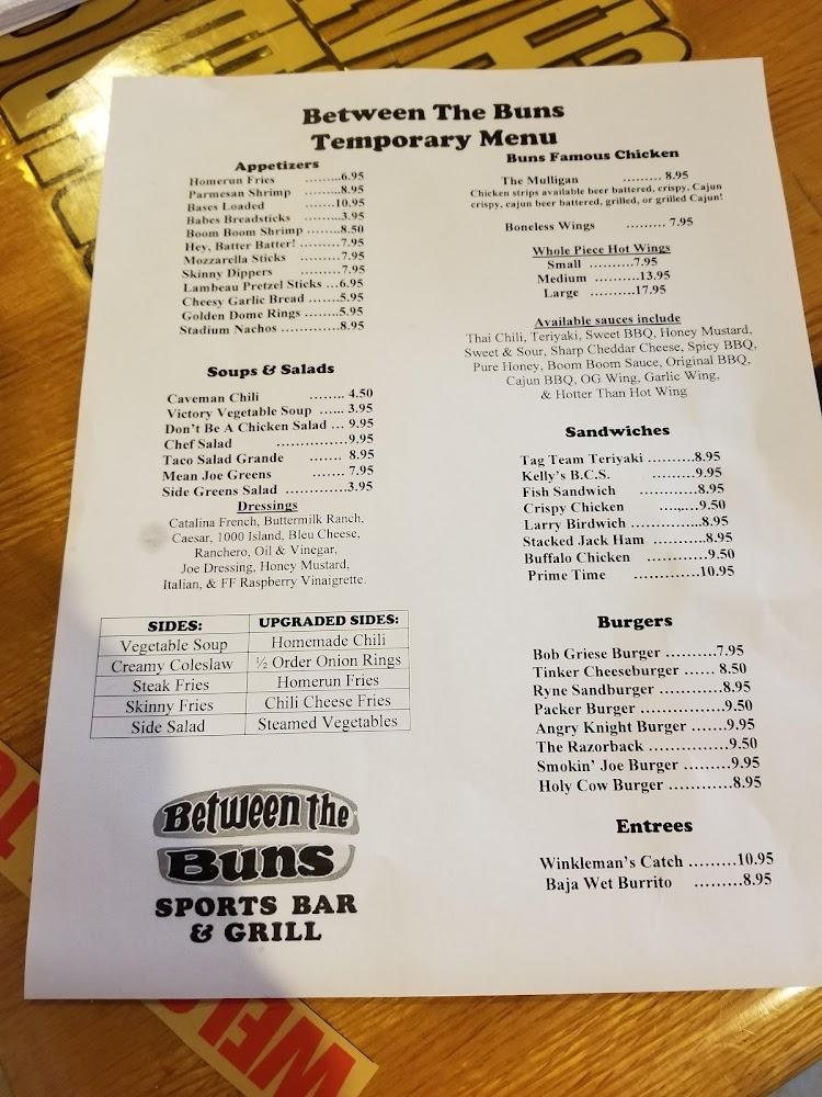 Between the Buns - Menu Scan 4